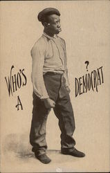 Black: Who's a Democrat? Political Postcard Postcard Postcard