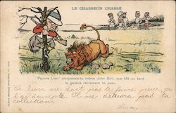 1900 European Politicians: Lion Treeing Hunter Political Postcard Postcard Postcard