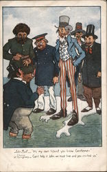 John Bull Arguing With US, Russia, Etc. Political Postcard Postcard Postcard