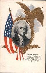 James Madison, Fourth President of The United States Presidents Postcard Postcard Postcard