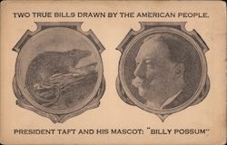 President Taft and His Mascot Billy Possum Presidents Postcard Postcard Postcard