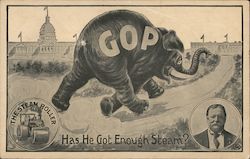 GOP -- The Steam Roller: Has He Got Enough Steam? Presidents Postcard Postcard Postcard