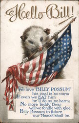 Taft Hello Bill! Billy the Possum Presidents Postcard Postcard Postcard