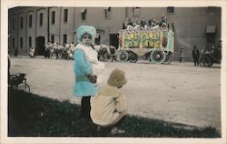 Children Watching Circus Parade (Tinted Photo) Stockton, CA Postcard Postcard Postcard