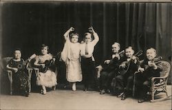 Little people - dancing and guitar playing Circus Postcard Postcard Postcard