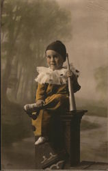 Child Dressed as Peirrot Circus Postcard Postcard Postcard