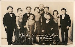 Klinkhart's Troupe of Midgets - Circus A.G. Barnes Postcard