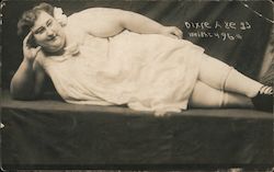 Fat Lady Dixie Age 23. Weight 496 pounds Circus Postcard Postcard Postcard