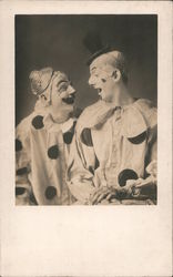 Studio Photo: Two Clowns Circus Postcard Postcard Postcard