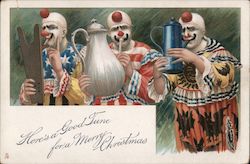 Clowns: Here's a good tune for a Merry Christmas Postcard