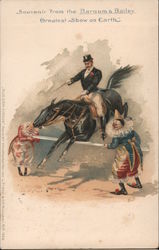 Clowns, Horse Jumping Barnum & Bailey Postcard