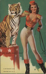 "He's safer than a wolf" Tiger Circus Arcade Card Arcade Card Arcade Card