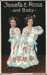 Josefa & Rosa and Baby Siamese Twins Postcard