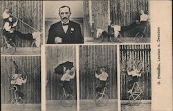 Portraits of a Unicyclist Circus Postcard Postcard Postcard