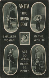 Anita, The Living Doll - Smallest Woman in the World Circus Postcard Postcard Postcard