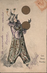 Les Deux Points Clown Juggling Circus Postcard Postcard Postcard