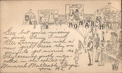 Illustration of Monarch Circus Postcard