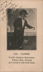 Col. Casper World's Smallest Entertainer, Autographed Postcard