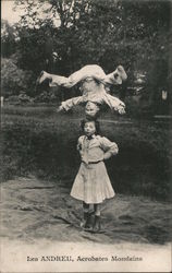 French Acrobats: Les Andrey, Acrobates Mondains Postcard