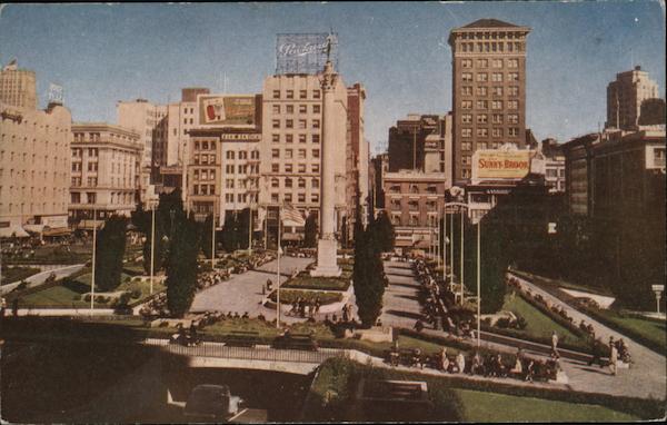 View of Union Square San Francisco, CA Postcard