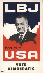 LBJ for the USA vote democratic Presidents Postcard Postcard Postcard