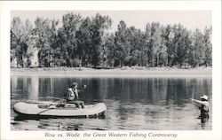 Row vs. Wade: the Great Fishing Controversy Comic, Funny Postcard Postcard Postcard