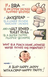 Racist: What is a punch drunk Japanese whose father has dysentery? Asian Postcard Postcard Postcard