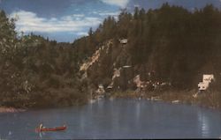 Russian River, California, popular weekend retreat for San Francisco and Bay Cities people, is viewed from famous Redwood Highwa Postcard