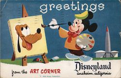 Rare: Greetings from the art corner - Disneyland Postcard