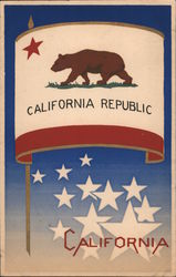 California Republic Flag Serigraph Postcard Postcard Postcard