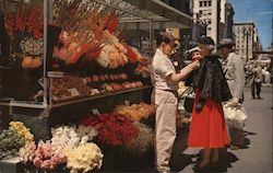 Street Flower Vendors Postcard