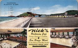 Nick's Rockaway Cafe - Sea Breeze Motel Postcard