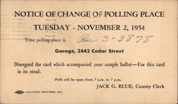 Notice of Change of Polling Place Postcard