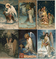 Lot of 6: Christmas Angels Postcard