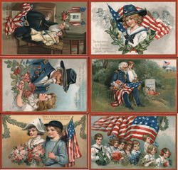 Set of 6: Decoration Day Series Postcard