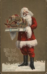 Santa Holding a Bunch of Toys Postcard