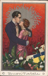 Buon Natale - Couple Kissing Postcard