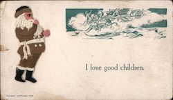 I Love Good Children - Santa and his Reindeer Santa Claus Postcard Postcard Postcard