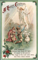 A Happy Christmas Angels Postcard Postcard Postcard