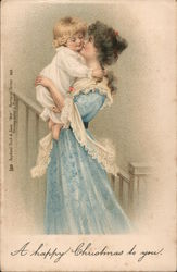 A Happy Christmas to You - Mother Holds her Baby Dressed in a Gown Postcard