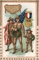 Soldiers Carrying Flag Postcard