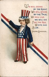 Boy in Uncle Sam Suit Patriotic Ellen Clapsaddle Postcard Postcard Postcard