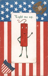 Light me up (fireworks) 4th of July Postcard Postcard Postcard