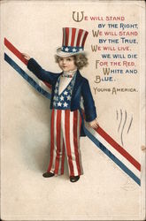 Boy in Uncle Sam Suit Patriotic Ellen Clapsaddle Postcard Postcard Postcard