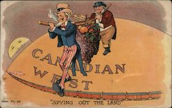 Uncle Sam "Spying Out the Land": Canadian West Postcard