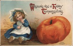 Wishing You a Happy Thanksgiving Children Ellen Clapsaddle Postcard Postcard Postcard