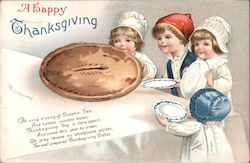 A Happy Thanksgiving - Children Waiting for Pie Ellen Clapsaddle Postcard Postcard Postcard