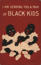 Black Baby Twins Postcard