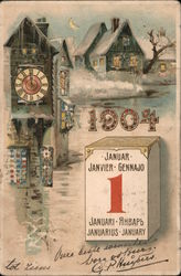 January 1, 1904: Happy New Year New Year's Postcard Postcard Postcard