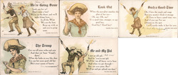 Set of 5: Western Girl Series, Cowgirl with Guns, Sharpshooter Postcard